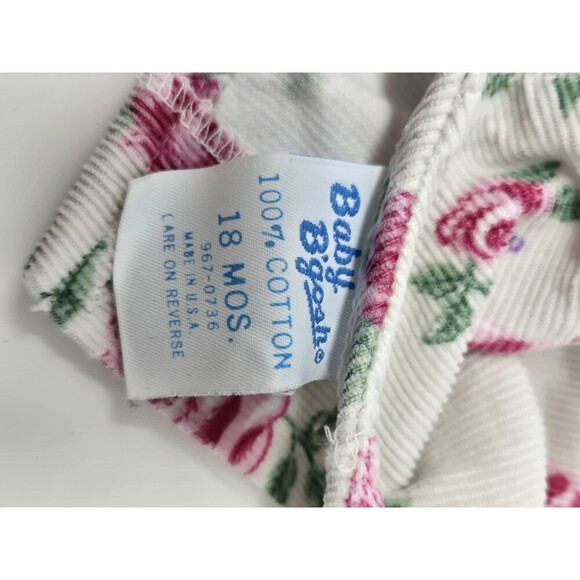 VINTAGE OSHKOSH B'GOSH COTTON DENIM BID OVERALLS 1980S DAISY FLORAL BABY 12 MONS - Picture 10 of 15